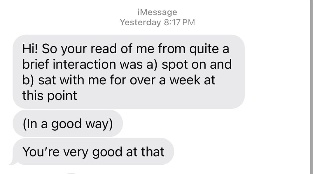 Client testimonial